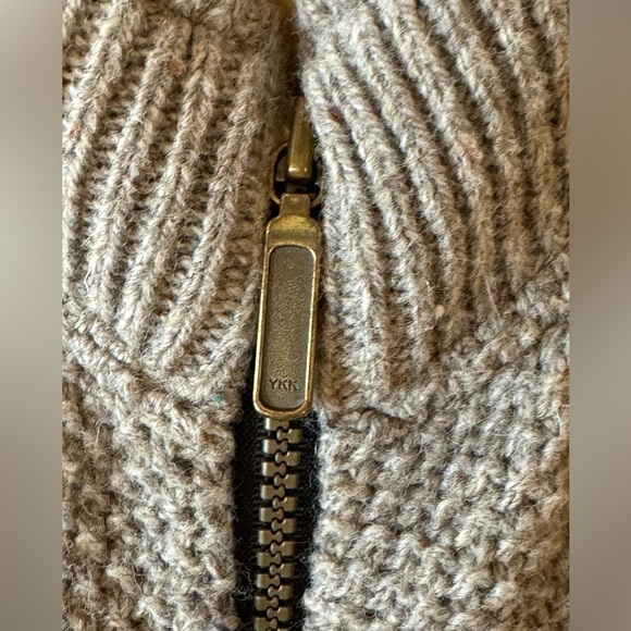 Vintage Alps Knit Zip Cardigan XL Mens Tan Black Wool Outdoors Camping Grandpa - Picture 7 of 11